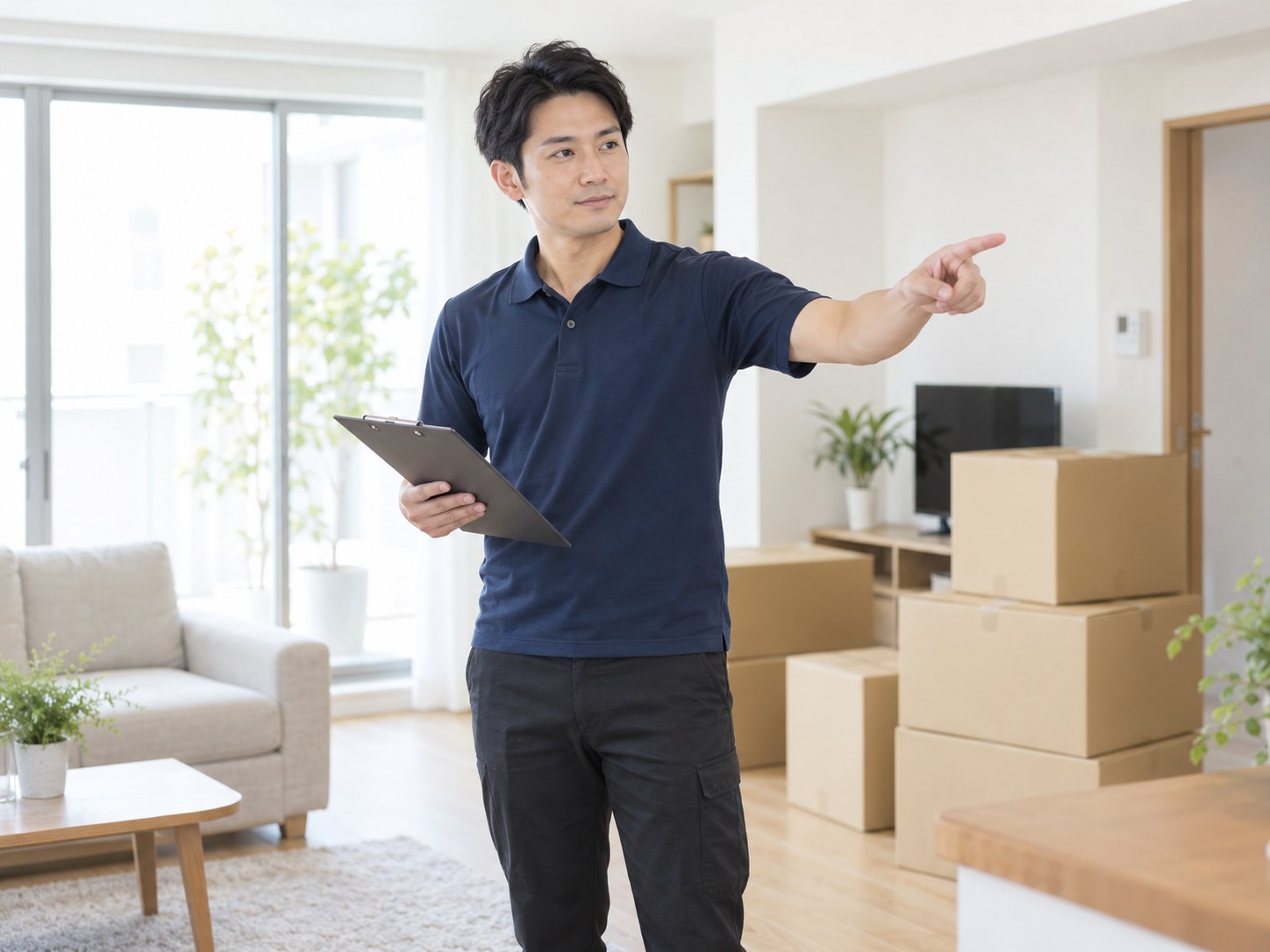 現場責任者がチェックリストで最終確認する様子